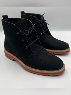 Good Guys Don’t Wear Leather Ayita Vegan Suede Boots Black Red Sole Women's 38